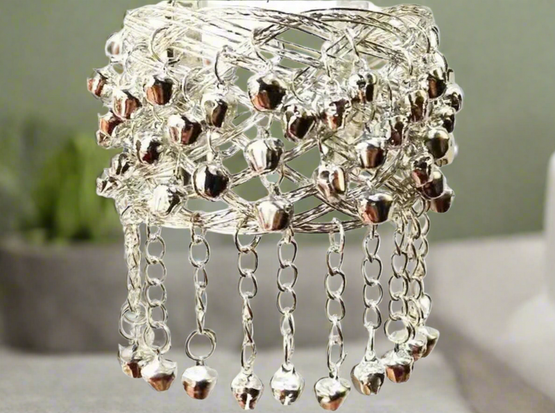 Lamiya Silver Bell Cuff Bracelet - Desiree W.A.R Store