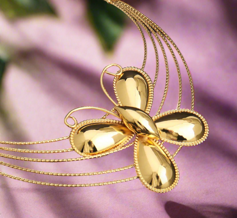Bozama Butterfly 24K Gold plated Necklace