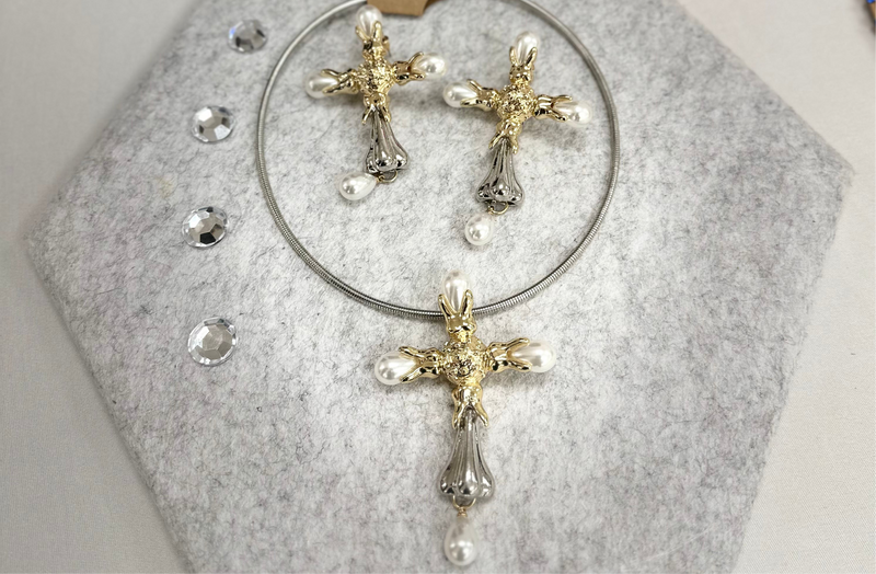 Regal Cross Pearl Set - Desiree W.A.R Store