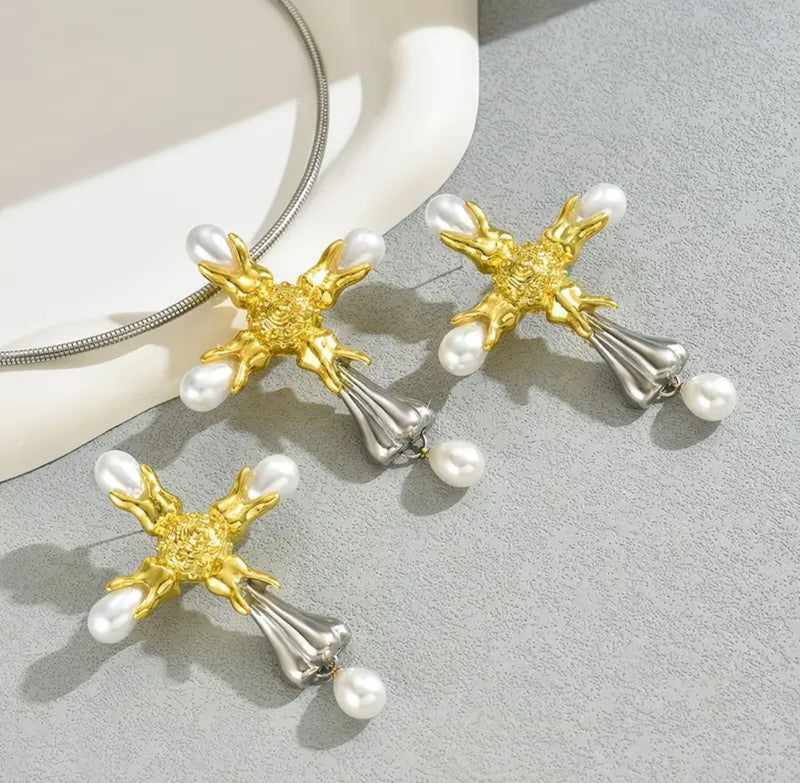 Regal Cross Pearl Set - Desiree W.A.R Store