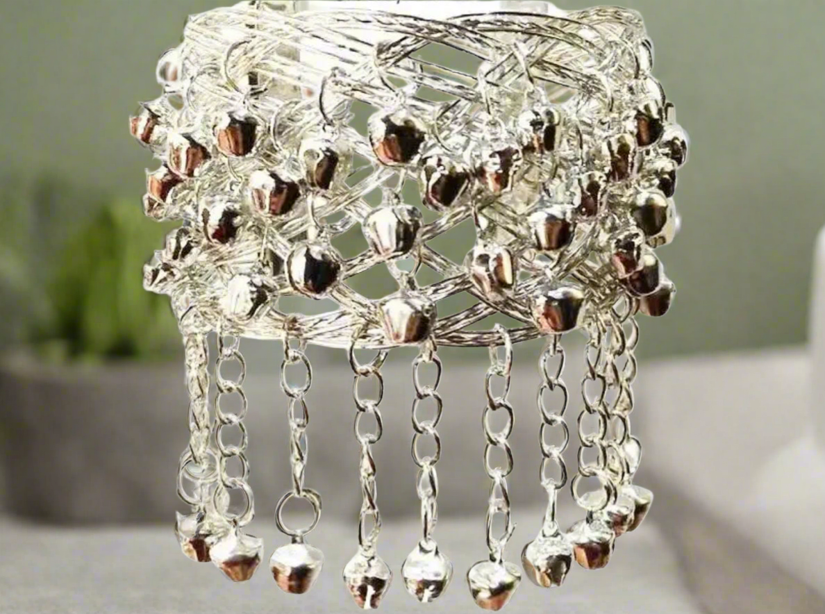 Lamiya Silver Bell Cuff Bracelet - Desiree W.A.R Store
