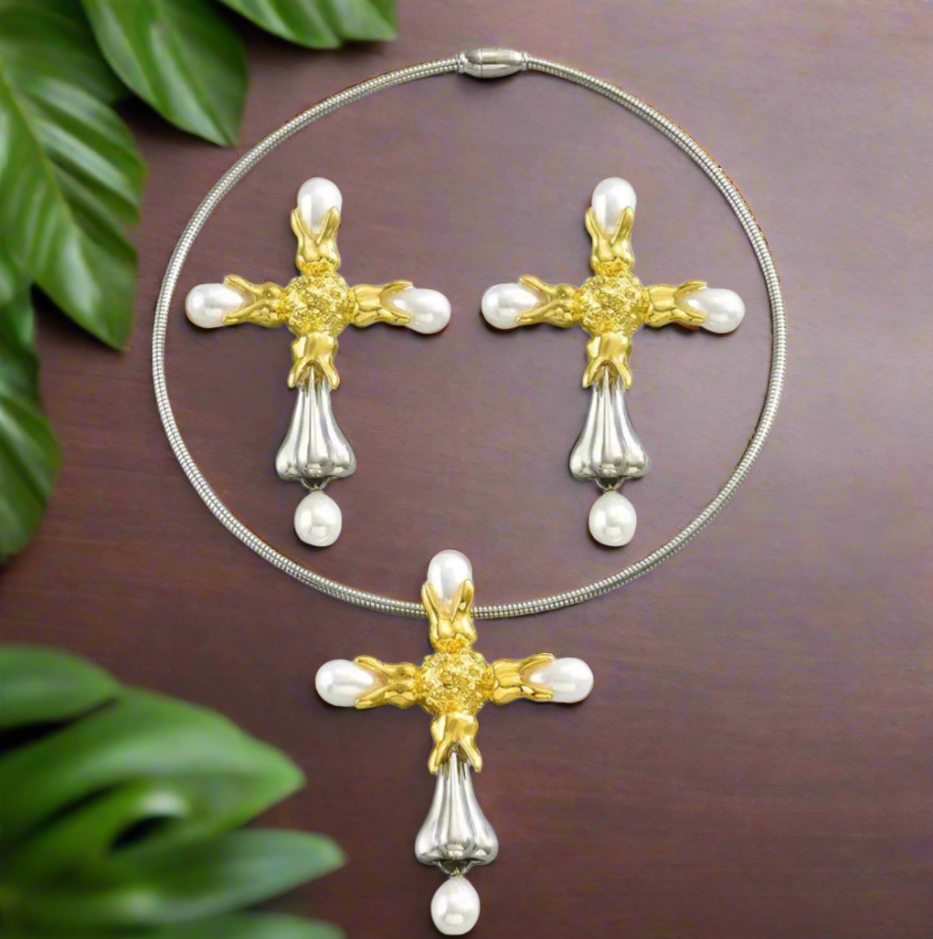 Regal Cross Pearl Set - Desiree W.A.R Store