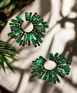 Monaco emerald hoop earrings 