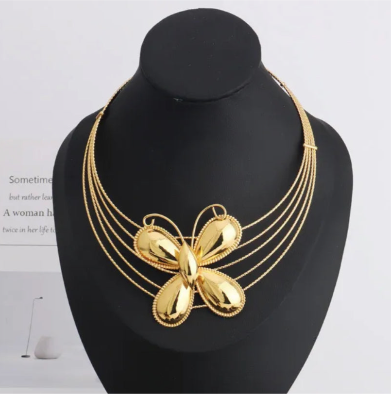 Bozama Butterfly 24K Gold plated Necklace