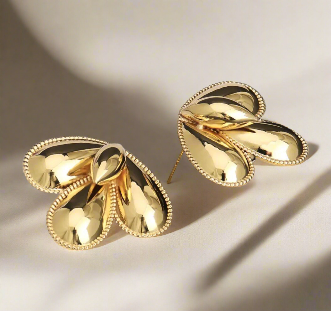 Bozoma Butterfly 24K Gold plated studs Earrings
